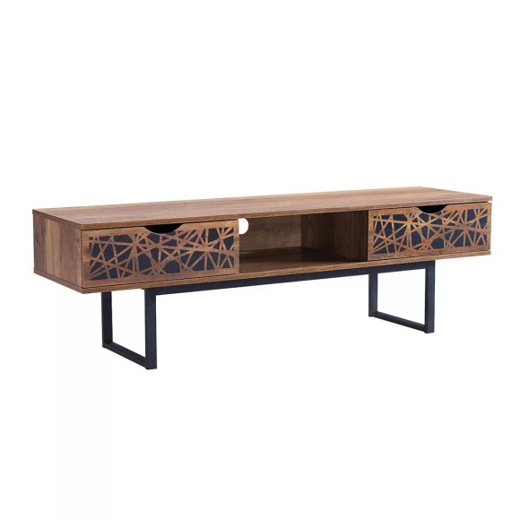 Tv-möbel Mit 2 Schubladen Und Ablage Im Holzdekor - Anaëlle Unisex Braun ONE SIZE