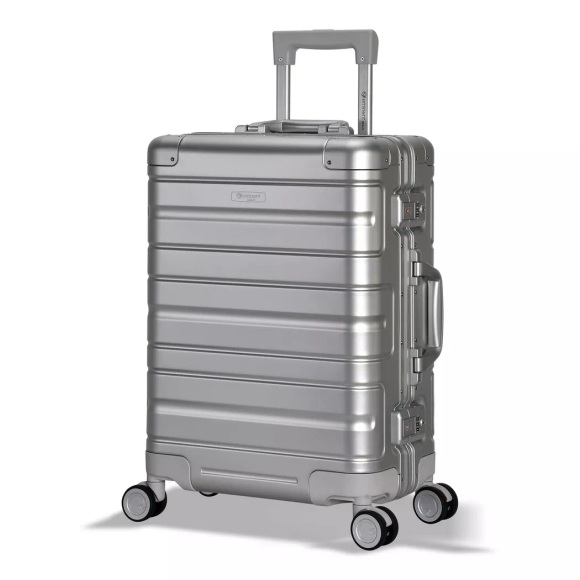 Eminent Gold - Athens Handgepäck Koffer 4 Rollen Aluminium, 55 CM, Silber