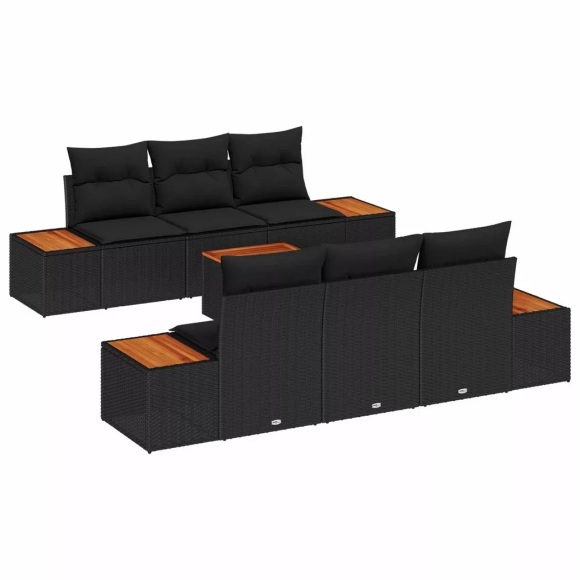 VidaXL - Garten-sofa poly-rattan, One Size, Schwarz