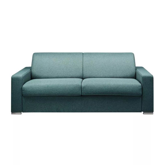 LINEA SOFA - Schlafsofa mit Matratze 4-Sitzer Stoff - Blau - Liegfläche mit Lattenrost: 160 cm - Matratzenhöhe: 18 cm mit Memory Schaum - CALITO, One Size