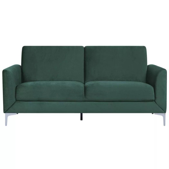 Beliani 3-Sitzer Sofa Samtstoff grün FENES