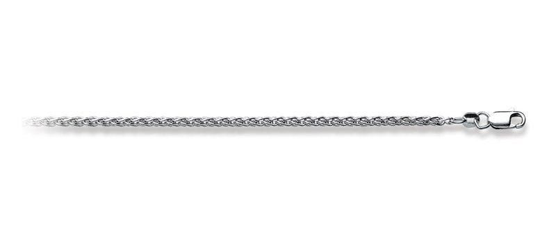 Collier Zopf Weissgold 750, 2.5mm, 50cm Unisex Silber 50 CM