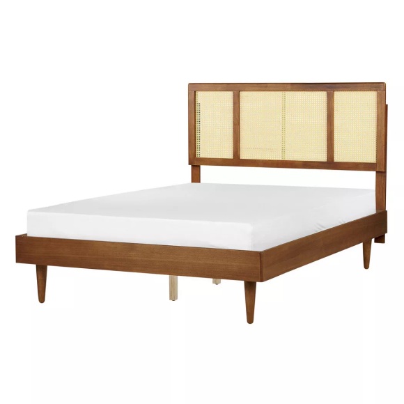 Bett mit Lattenrost aus Gummibaumholz Rustikal AURAY Bett mit Lattenrost aus Gummibaumholz Rustikal AURAY