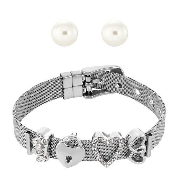 Set Milanaise Silberfarbend Damen Silber ONE SIZE