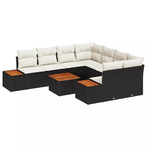 VidaXL - Garten-sofa-set poly-rattan, One Size, Schwarz