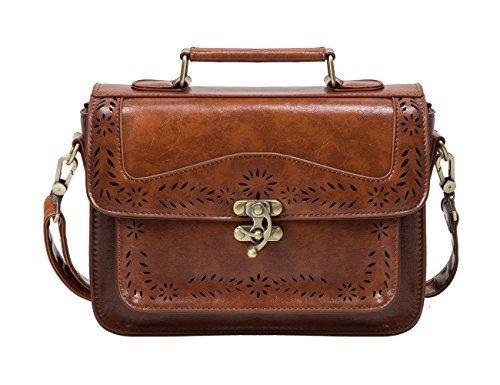 Umhängetasche Vintage Leder Umhängetasche Small Crossbody Bag Handtasche Small Messenger Bag Damen Braun ONE SIZE