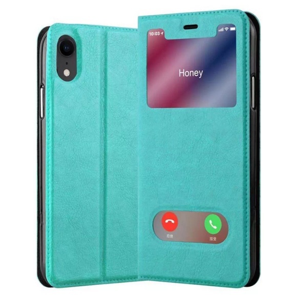 Hülle für Apple iPhone XR Magnetverschluss, 2 Sichtfenstern