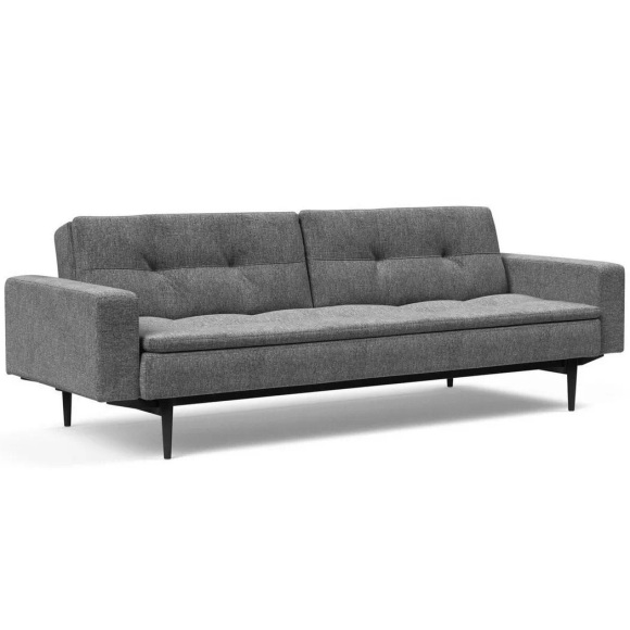 Innovation Bettsofa Dublexo Styletto Black Wood mit Armlehnen