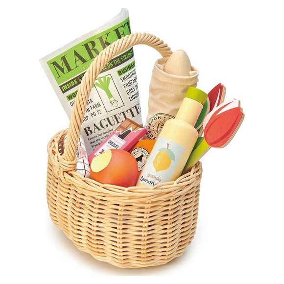 Tender Leaf Toys Wicker Shopping Basket