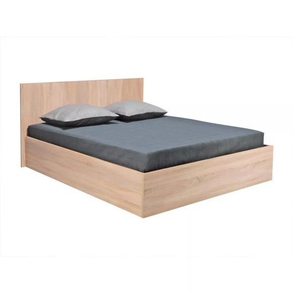 Bett mit Lattenrost + Stauraum Eichefarben ELPHEGE Bett mit Lattenrost + Stauraum Eichefarben ELPHEGE