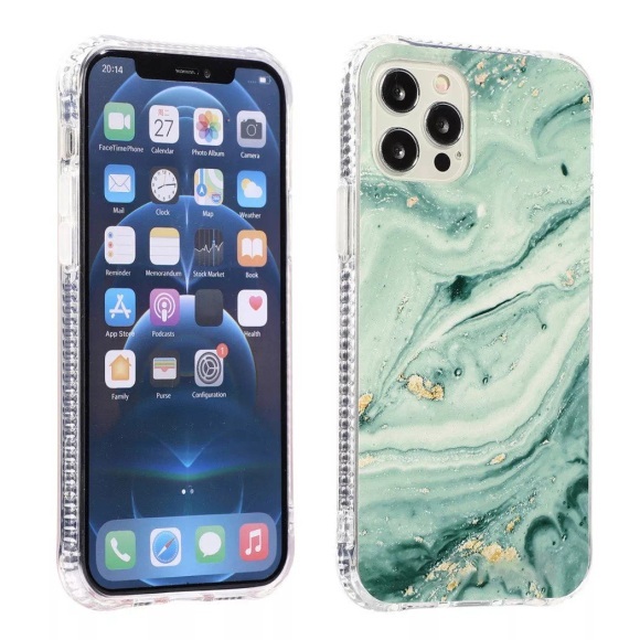 Iphone 13 Pro Max - Silikon Gummi Case Marble Unisex Weiss