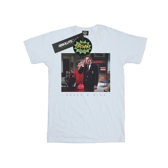 Batman Tv Series Bruce & Dick Photo Tshirt Mädchen Weiss 128