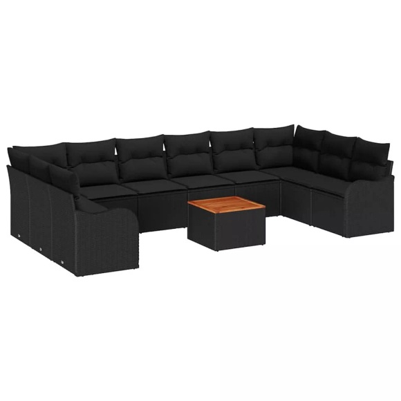 VidaXL - Garten-sofa poly-rattan, One Size, Schwarz