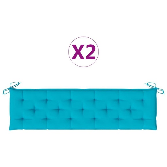 vidaXL Bankauflagen 2 Stk. Türkis 180x50x7 cm Stoff