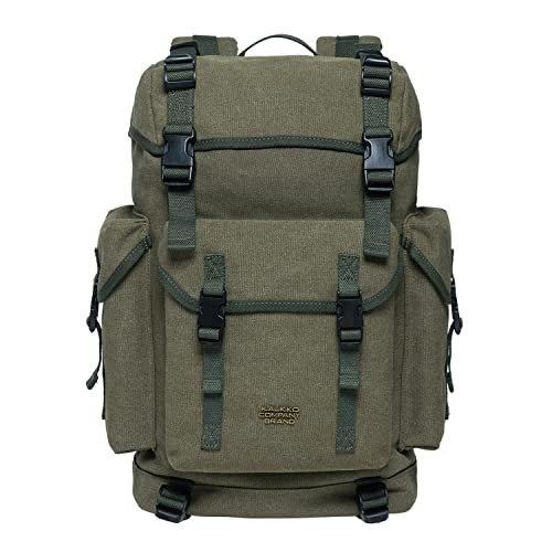 Canvas Groß Rucksack, Vintage Jagdrucksack Wanderrucksack Mit 15 Zoll Laptopfach Für Arbeit, Herren Multicolor ONE SIZE