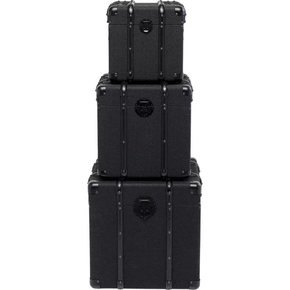 KARE Design - Truhe Voyage (3er-Set), One Size, Schwarz