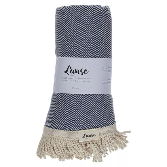 L'Anse - Badetuch Herringbone, One Size, Marine