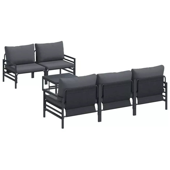VidaXL - Garten-sofa stahl, One Size, Schwarz