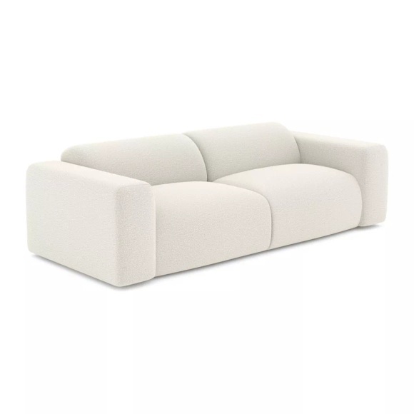 Sofa 4-Sitzer - Bouclé-Stoff - Weiß - POGNI Sofa 4-Sitzer - Bouclé-Stoff - Weiß - POGNI