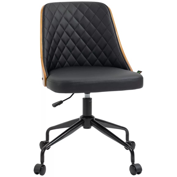 Northio - Bürostuhl ohne Armlehne, ergonomischer Schreibtischstuhl, höhenverstellbar, Drehstuhl, Schwarz, One Size