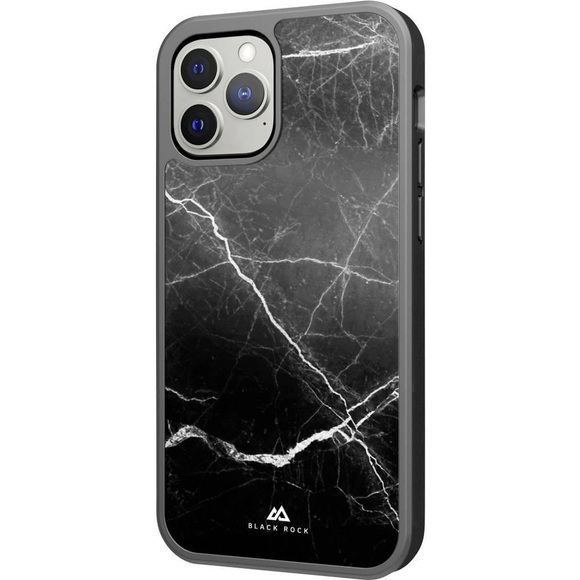 Black Rock Protective Marble Case Cover Apple iPhone 13 Pro Max Schwarz