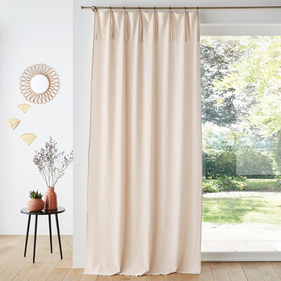 Vorhang Mit Bändern Odorie Unisex Beige 135x350CM