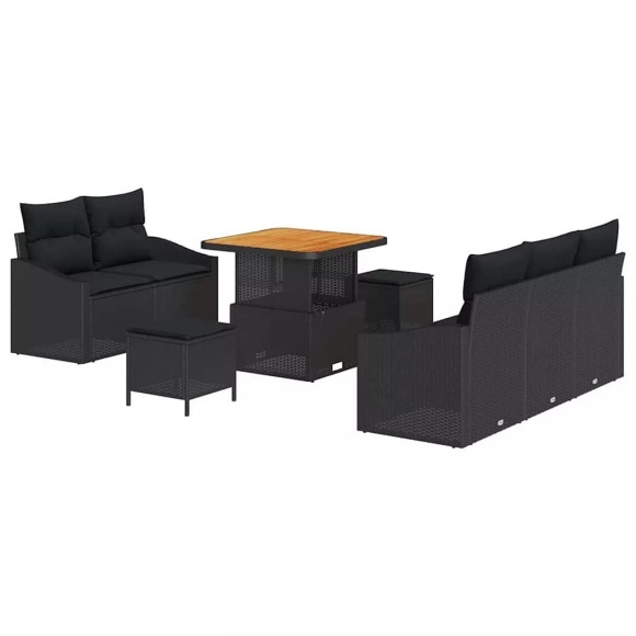 VidaXL - Garten-sofa poly-rattan, One Size, Schwarz