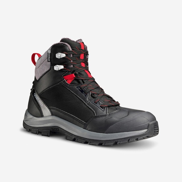 Wanderschuhe Halbhoch Warm Wasserdicht Winterwandern - Sh500 Mountain Herren Schwarz 39
