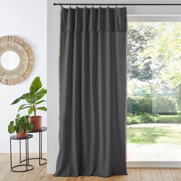 Vorhang Panama Aus Natté-baumwolle Unisex Grau 135X280CM