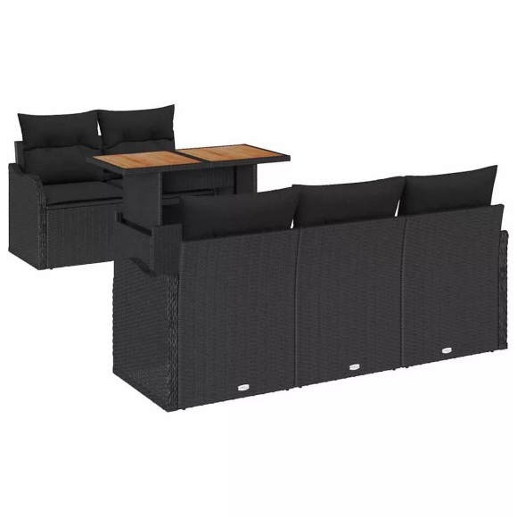 VidaXL - Garten-sofa-set poly-rattan, One Size, Schwarz