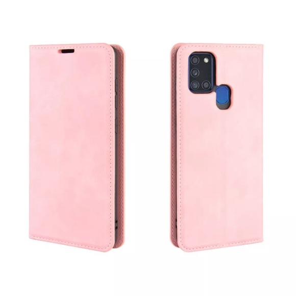 Galaxy A21s - Stand Flip Case Hülle rosa