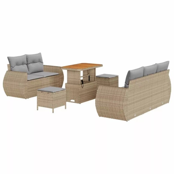 VidaXL - Garten-sofa poly-rattan, One Size, Beige