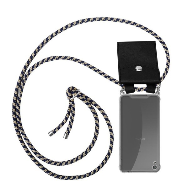Handy Kette für Sony Xperia XA Silikon mit Silbernen Ringen