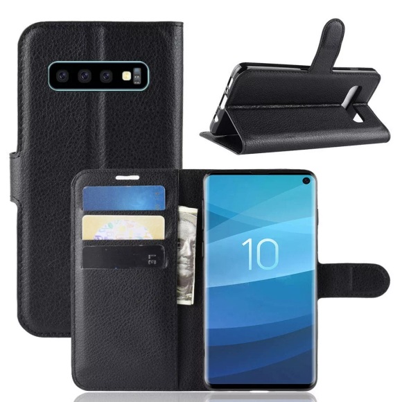 Galaxy S10 - Leder Etui Hülle mit Kartenfächern