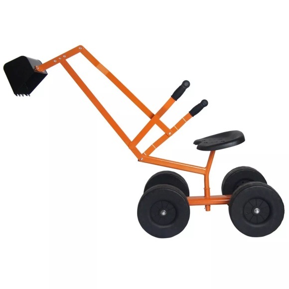 Northio - Sitzbagger mit Schaufel Kinderbagger aus Metall Sandbagger zum Aufsitzen für Kinder ab 3 J. Orange, 57cm