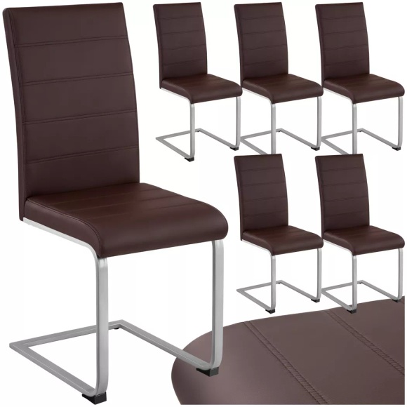 6 Esszimmerstühle Schwingstühle - braun