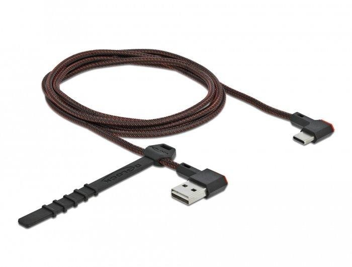 Delock EASY-USB 2.0 Kabel Typ-A Stecker zu USB Type-C™ Stecker gewinkelt links / rechts 1,5 m schwarz, 1,5 m, USB A, USB C, 2.0, Schwarz
