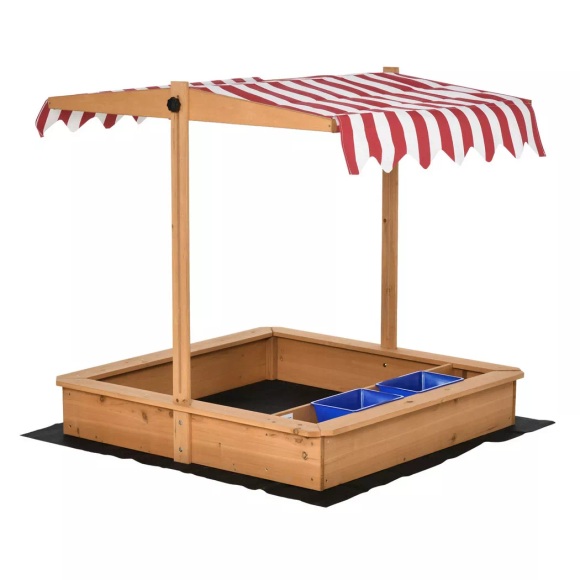 Northio - Sandkasten Sandkiste Holz Bodenloses Design Matsch-Bereich Für Kinder 3-7 Jahre Sandkasten Mit Abdeckung Dach Für Garten Terrasse Strand, One Size