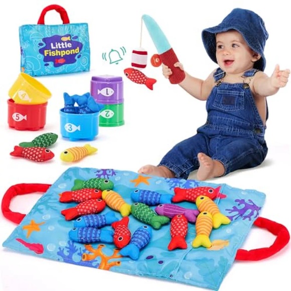 Activity-board - Kinderspielzeug für Kinder Angelspielzeug Lernspiele Motorikspielzeug, One Size, Blau