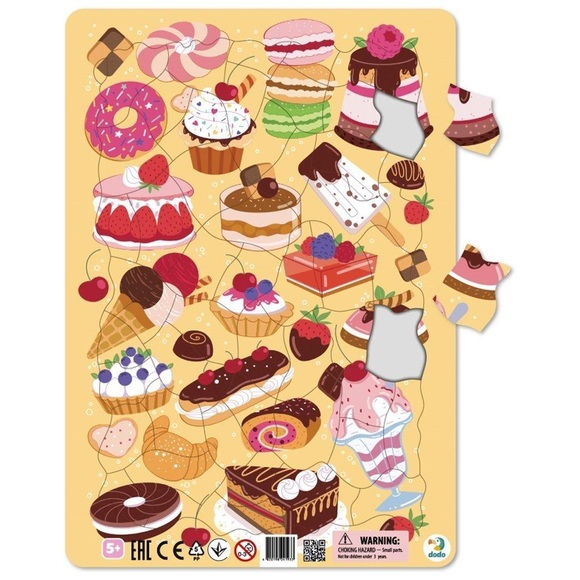 Dodo - Rahmenpuzzle Süssigkeiten 53 Teile, 5J+