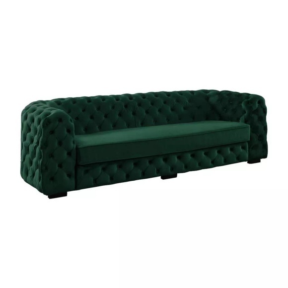 Sofa 3Sitzer Chesterfield Samt Tannengrün STANLEY Sofa 3Sitzer Chesterfield Samt Tannengrün STANLEY