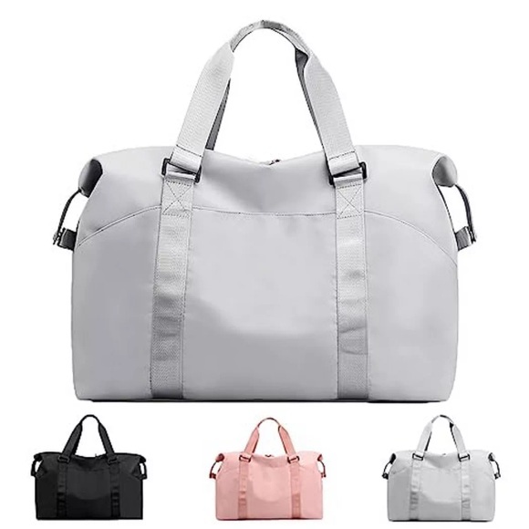 Sporttasche Mit Nassfach, Freizeithandtasche Faltbar, Turnbeutel, Einkaufstasche, Reisetasche Für Kurztrips Damen Grau ONE SIZE