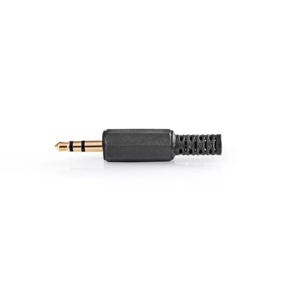 Audio-stecker | Gerade | Männlich | Vergoldet | Löten | Kabeleingang Durchmesser: 4,0 Mm | Pvc | Gold / Schwarz | 25 Stk. | Plastikbeutel Unisex