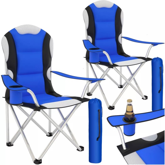 2 Campingstühle Mit Polsterung Unisex Blau