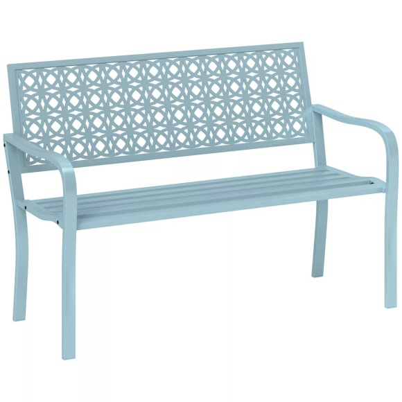 Outsunny - Gartenbank, One Size, Blau