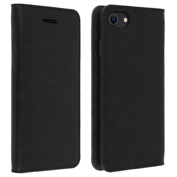 Avizar Vintage-Serie, Leder flip Wallet Case für Apple iPhone 7/iPhone 8 - schwarz