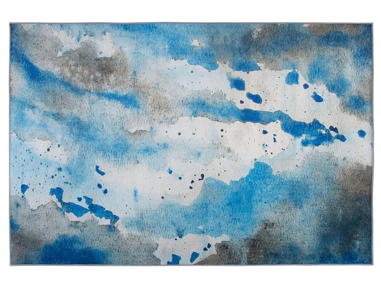 Beliani Teppich blau-grau Flecken-Motiv 140 x 200 cm BOZAT