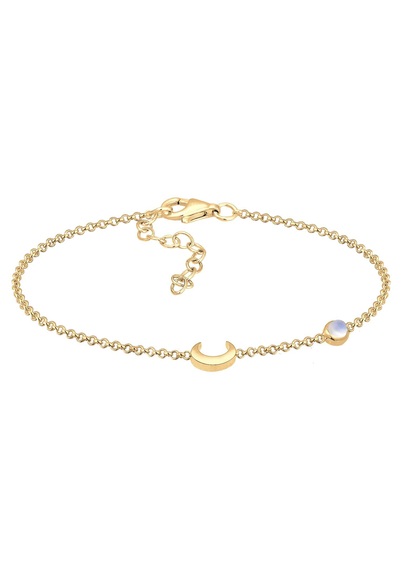 Armband Halbmond Mondstein Damen Gold 16cm