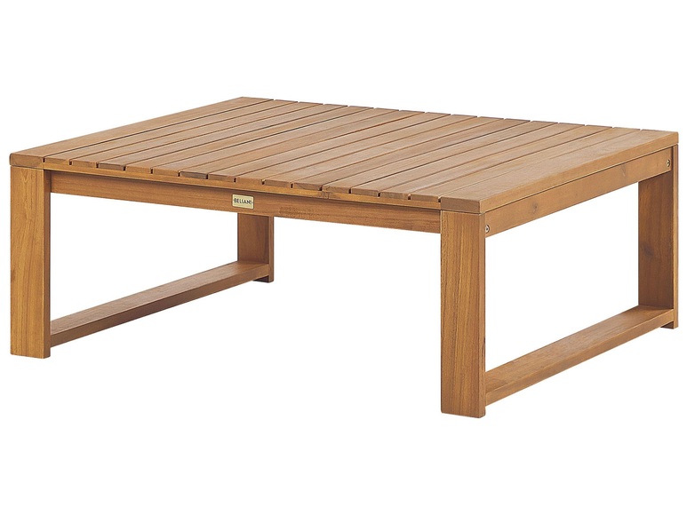 Beliani Garten Beistelltisch Akazienholz hellbraun 90 x 75 cm TIMOR II Gartentisch