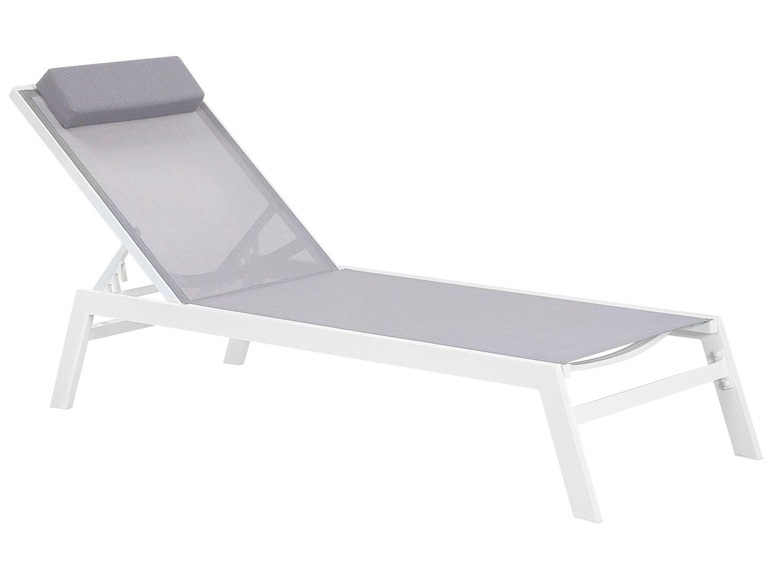 Beliani Gartenliege Aluminium Textilbespannung grau CATANIA II